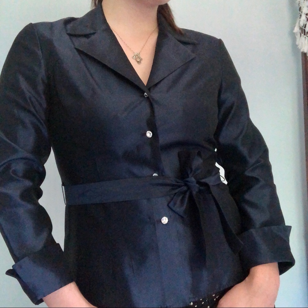 St. John Dark Blue Evening Blouse